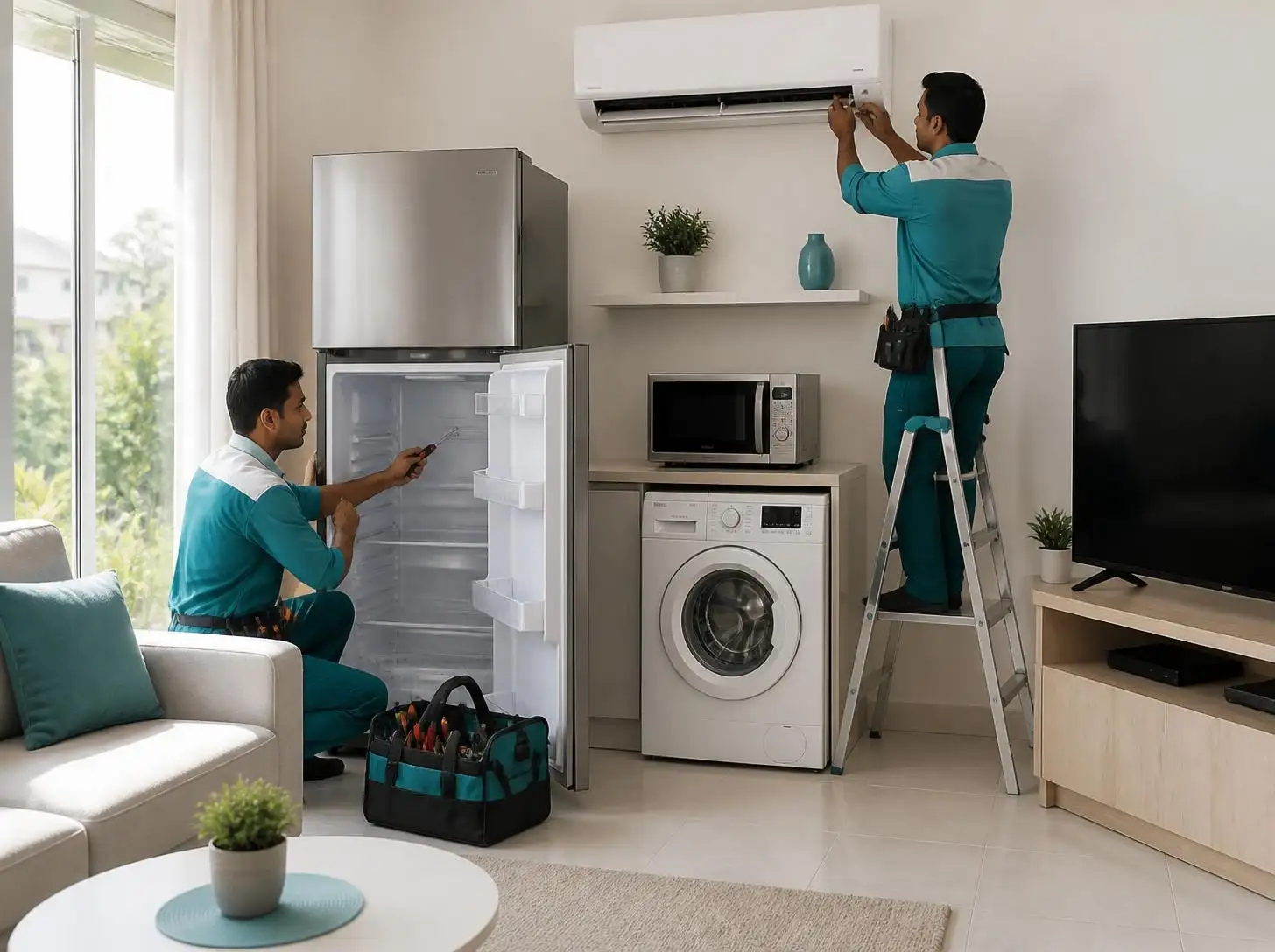 Technician providing fridge, AC and home appliance repair services in Gazipur - Joy Refrigeration & Engineering Works Ltd.